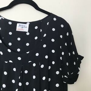Holding Horses Sz S black white polka dot tunic